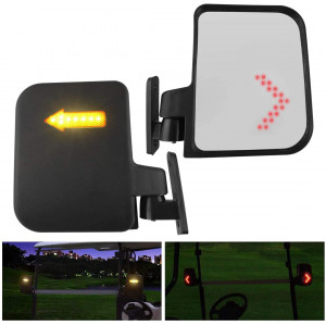 Golf Cart Side Mirrors with LED Turn Signal Light Golf Cart Rear View Mirrors for Club Car EZGO Yamaha Side Mirrors Golf Cart