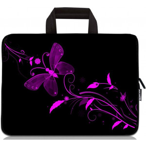 12 inch Neoprene Laptop Carrying Bag Chromebook Case Tablet Travel Cover with Handle Zipper Carrying Sleeve Case Bag Fits 11 11.6 12 12.1 12.5 inch Netbook/Laptop (11-12.5 inch, Nice Butterfly)