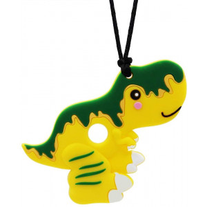 Sensory Chew Necklace for Boys and Girls - Dinosaur Chewable Silicone Pendant for Autistic Kids,Oral Motor Aids Chewing with ADHD, SPD, Teething, Autism, Biting Needs