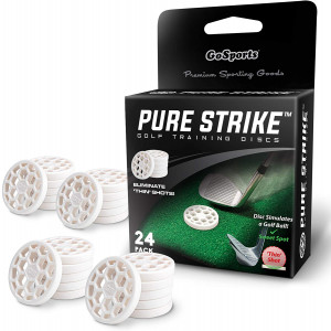 GoSports Golf Pure Strike Golf Training Discs 24 Pack | Eliminate Thin Shots!, White