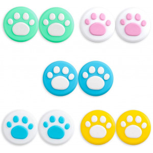 RGEEK 10PCS Cute Cat Claw Joystick Thumb Caps for Nintendo Switch and Switch Lite, Thumb Stick Grips Analog Stick Cover, Soft Silicone for Joy-Con Controller
