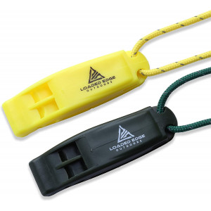 Safety Survival Whistle  Emergency Running Whistles with Lanyard (2 Pack) Green/Yellow - Extra Loud - Perfect for Hiking, Boating, Camping, Hunting, Biking and More  U.S. Veteran Owned Company