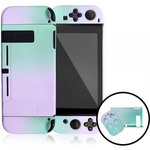Dockable Case for Nintendo Switch,Protective Cover Case for Nintendo Switch and Joy-Con Controllers (Purple and Cyan)
