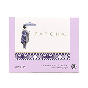 Tatcha Aburatorigami Blotting Papers: 100% Natural Abaca Leaf and Gold Flakes Absorb Excess Oil (40 Pack)