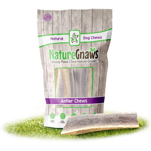 Nature Gnaws Antlers for Dogs - Natural Single-Ingredient Long Lasting Dog Chew Bones for Dental Chewing and Entertainment - Mix of Deer and Elk - Whole and Split Pieces