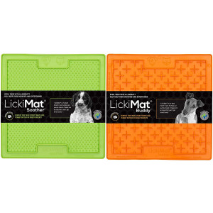 Lickimat Classic Dog Slow Feeders for Boredom and Anxiety Reduction; Perfect for Food, Treats, Yogurt, Peanut Butter. Fun Alternative to a Slow Feed Dog Bowl!