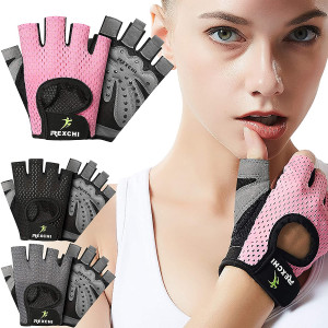 HiRui Workout Gloves for Men Women Youth, Ventilated Exercise Gloves Cycling Gloves with Full Palm Silicone Padding for Fitness Weightlifting Gym Tennis Training Climbing, No Calluses