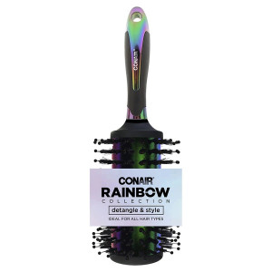 Conair Rainbow large round vented porcupine brush Black/Rainbow