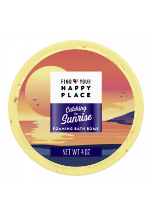 Find Your Happy Place Foaming Luxurious Bath Bomb, Catching the Sunrise Mango And Sparkling Citrus 4 oz