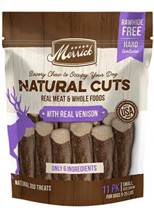 Merrick Natural Cuts Rawhide Free Dog Treats Filled Chew Made with Real Meat and Whole Foods