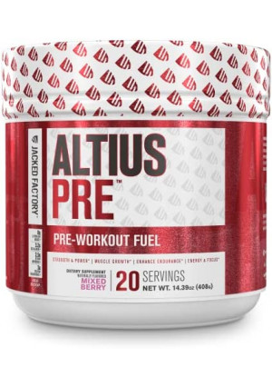 ALTIUS Pre-Workout Supplement - Naturally Sweetened - Clinically Dosed Powerhouse Formulation - Increase Energy & Focus, Enhance Endurance - Boost Strength, Pumps, & Performance - Mixed Berry Blast (14.3 OZ)