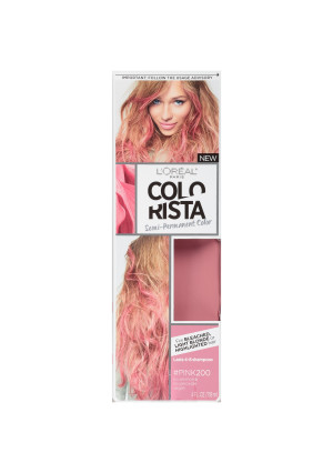 L'Oreal Paris Colorista Semi-Permanent Hair Color, Light Bleached Blondes, Pink, 1 Kit