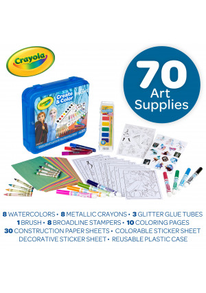 Crayola Create & Color Coloring Art Case Frozen 2, Child, 50 Pieces