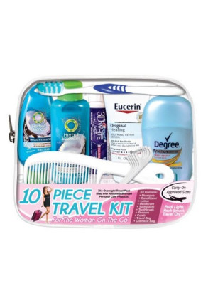 Convenience Kits International, "Woman On The Go" Deluxe 10 PC Travel Kit Featuring: Herbal Essences Shampoo and Conditioner plus Eucerin Original Healing Lotion
