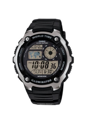 Casio Men's World Time Watch, Black Resin Strap