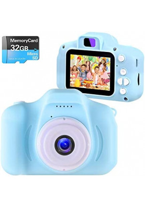 NINE CUBE Kids Camera Digital Camera for 3-8 Year Old Girls,Toddler Toys Video Recorder 1080P 2 Inch,Children Camera Birthday Festival Gift for 3 4 5 6 7 8 Year Old Boys(32G SD Card Included)