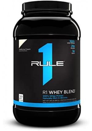 Rule One Proteins Whey Blend - Vanilla Ice Cream, 24g Fast-Acting Whey Protein Concentrates, Isolates, and Hydrolysates Per Serving, with Naturally Occurring EAAs and BCAAs, 2lbs