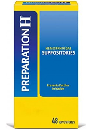 Preparation H Hemorrhoid Suppositories For Itching And Discomfort Relief - 48 Count