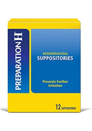 Preparation H Hemorrhoid Suppositories For Itching And Discomfort Relief - 12 Count
