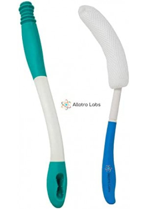 Extended Reach Comfort Kit - Includes Long Reach Toilet Wiping Tool and Long Reach Bath Brush. Designed to Help Anyone with Accessibility Issues Like The Elderly, Pregnant, and Physically Challenged