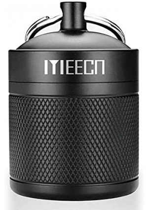 MEECN Keychain Pill Holder, Pill Box, Aluminum Waterproof Pill Container, Pill Organizer for Outdoor Travel Camping,Size: 1.6 x 1.6 x 2 in (Black)