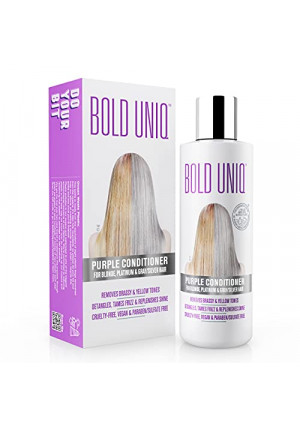 Purple Conditioner for Blonde, Platinum & Gray/Silver Hair. Reduce Brassy Yellow Tones. Toner for Bleached & Highlighted Hair - Moisturises - Cruelty Free, No Parabens or Sulfates - 237 ml