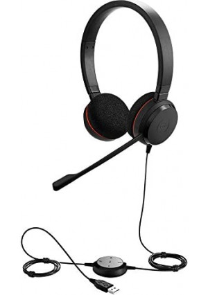 Jabra Evolve 20 UC Stereo Wired Headset / Music Headphones (U.S. Retail Packaging), Black