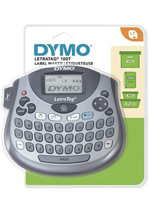 Dymo LetraTag LT-100T Labelmaker | Portable Label Printer with QWERTY Keyboard | Silver | Ideal for The Office or at Home