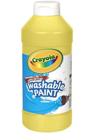Crayola Yellow Washable Paint, Kids Painting Supplies, Paint Bottle, 16oz (54-2016-034), Pint