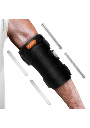 Wahopy Elbow Compression Brace, Removable Splint and Stable Support Strap for Tennis Elbow, Golf Elbow, Tendonitis, Ulnar Nerve, Cubital Tunnel Syndrome Pain, for Men and Women, Sleeping and Daily Use