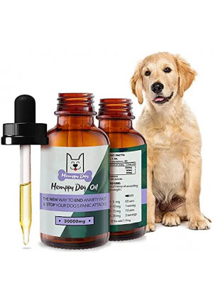Hemppy Dog Hemp Oil for Dogs 100% Natural Complex with Omega 3 Omega 6 | Can Be Used as Relaxant for Separation Anxiety | Pains and Mobility | Anti Inflammatory | Joint Pain from Arthritis