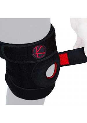 Plus Size Knee Brace for Women and Men - Open Patella Adjustable Knee Brace with Side Stabilizers. Knee Brace for Meniscus Tear, Knee Pain & Arthritis. Large Knee Brace Plus Size (4XL/5XL/6XL Black)