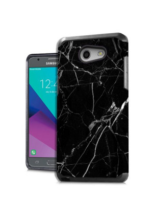 MUNDAZE Black White Marble Design Case For Samsung Galaxy J3 EMERGE Phone