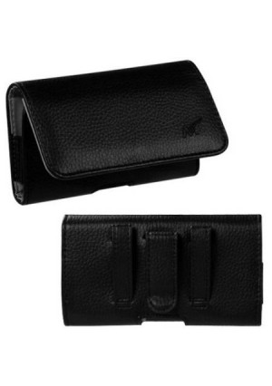MUNDAZE Black Leather Belt Clip Pouch Carrying Case for Samsung Galaxy Note 8