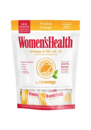 Women's Health Omega-3 Fish Oil +D, Tropical Orange Flavor, 30ct