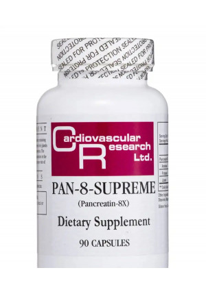 Ecological Formulas Pan 8 Supreme (8X Porcine Pancreatin with Glycerine) - 90 Capsules