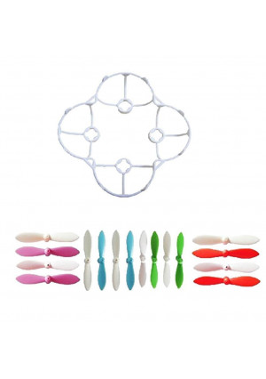 Cheerson CX-10 Part White Blade Guard Cover Protector with 16PCS Propeller Blade Blue Green Red Purple