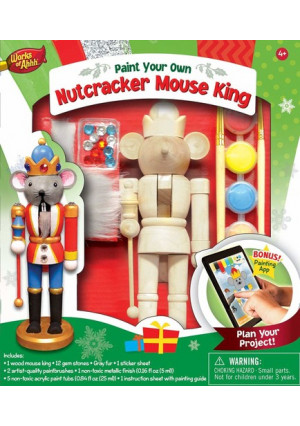 MasterPieces Works of Ahhh Wood Nutcracker Mouse King Holiday Paint Kit, 1 Each