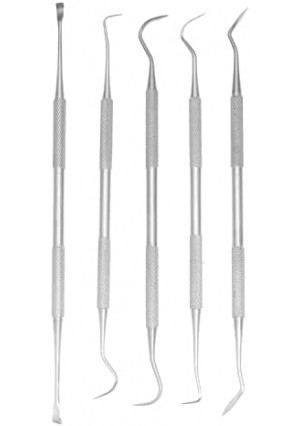 Yutoner Professional Dental Tools, Dog Dental Tooth Scaler and Scraper Stainless Steel Tartar Remover- 3, 4, 5, 6 Pack Stainless Steel Teeth Cleaning Tools for Dogs, Cats (5 Pack)