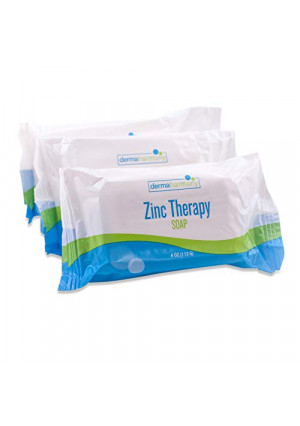 DermaHarmony Pyrithione Zinc (ZnP) Therapy Soap 4 oz Bars - 3 Pack - for Seborrhea and Dandruff