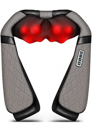 Neck Back Massager, Shiatsu Neck Shoulder Massager with Heat, Electric Neck Massager Pillow 3D Kneading for Neck, Shoulder, Lower Back, Foot, Leg Muscles Pain Relief Relax in Car Office and Home