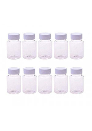 LASSUM 10PCS Empty Plastic Medicine Pill Bottle Container Solid Powder Medicine Chemical Bottles,20ML