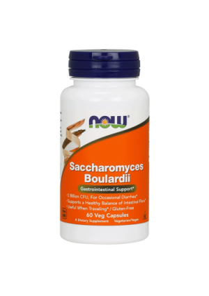 NOW Probiotics Saccharomyces Boulardii Vegetarian Capsules, 60 Ct