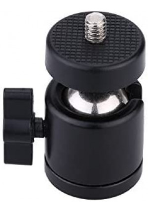 AKOAK 1/4" Swivel Mini Ball Head Screw Tripod Mount for DSLR Camera Camcorder Light Bracket, Pack of 1