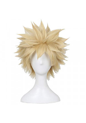 ColorGround Short Afro Fluffy Anime Cosplay Wig (Blonde)