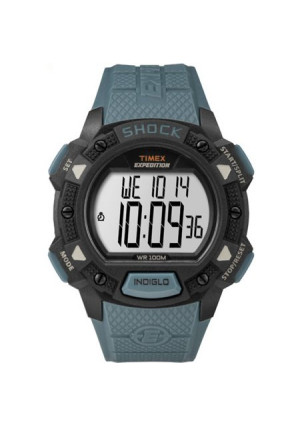 Timex Men's Expedition Base Shock Blue/Black Watch, Resin Strap