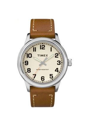 Timex Men's New England Cream Dial Watch, Tan Leather Strap