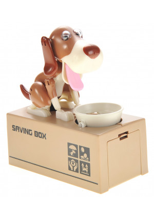Bisontec Plastic Novelty Dog Piggy Bank & Money Jar