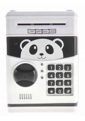 Bisontec Plastic Novelty Panda Piggy Bank & Money Jar, White