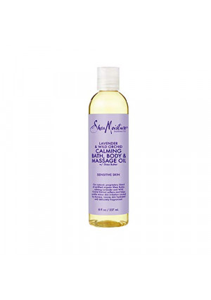 SheaMoisture Bath, Body & Massage Lotion & Oil Moisturizer for Sensitive Skin Lavender Wild Orchid Shea Butter 8 oz